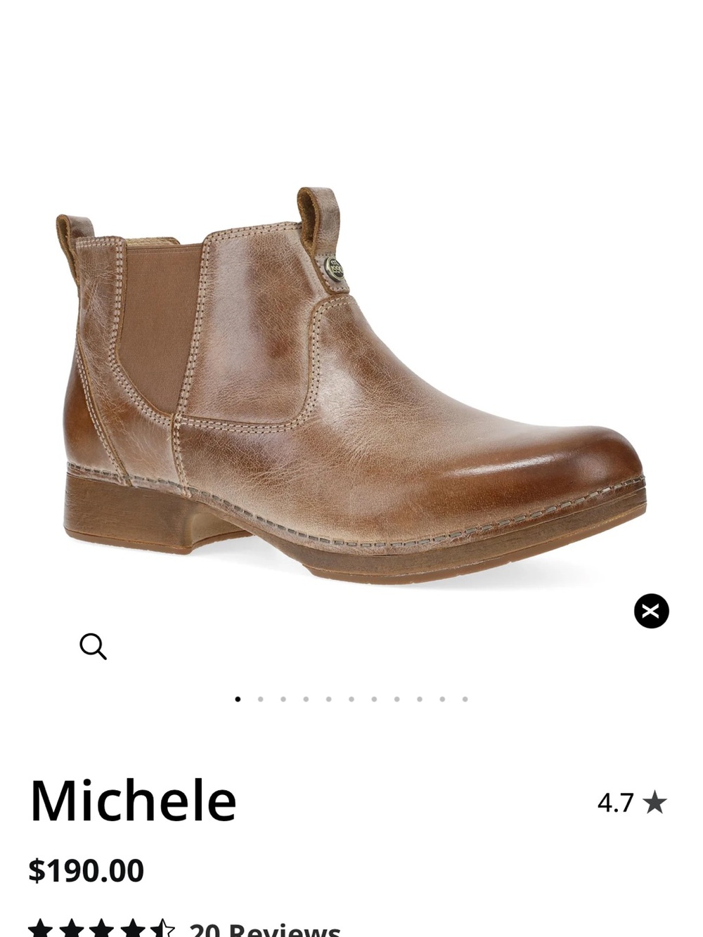 Dansko Michele Brown Leather Chelsea Ankle Booties